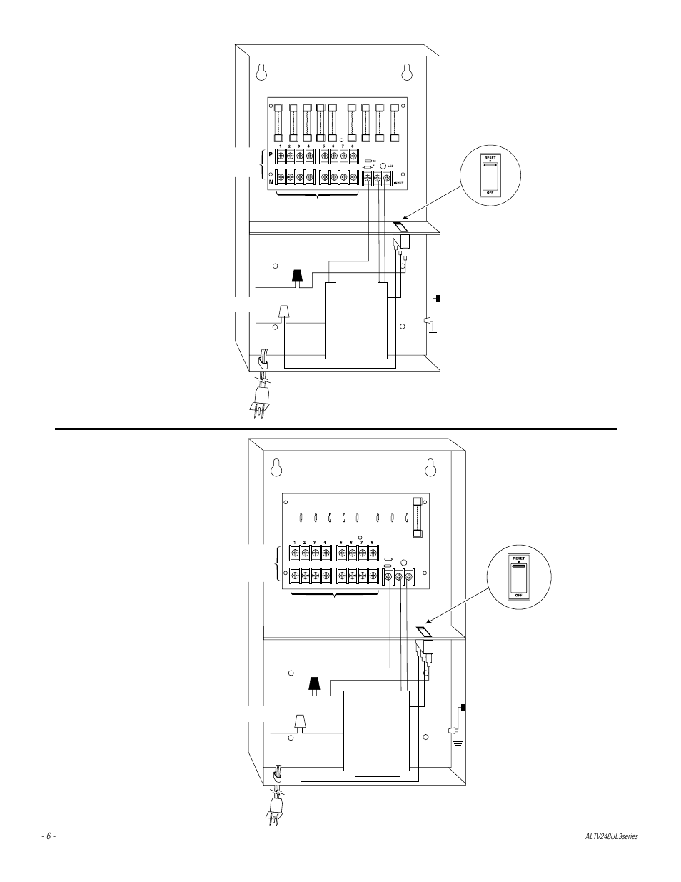 Xfmr | Altronix ALTV248UL3 Series Installation Instructions User Manual | Page 6 / 12