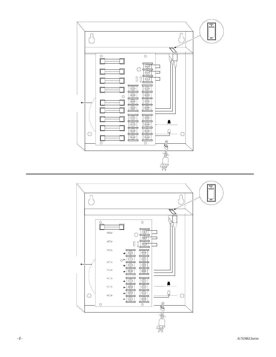 Transformer underneath power supply board, Xfmr | Altronix ALTV248UL3 Series Installation Instructions User Manual | Page 8 / 12