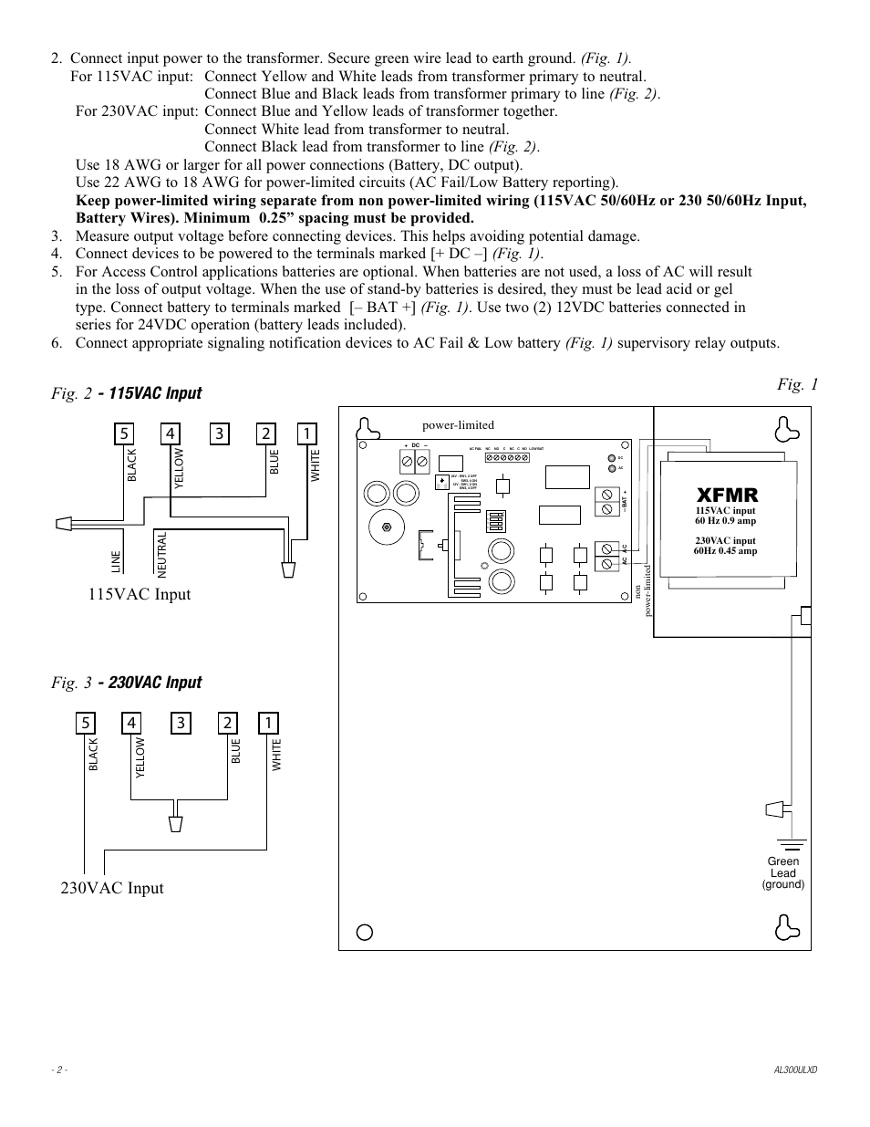 Xfmr | Altronix AL300ULXD Installation Instructions User Manual | Page 2 / 4