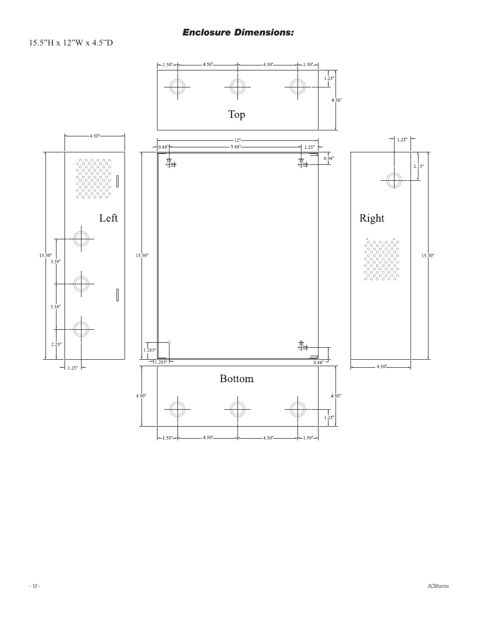 Enclosure dimensions | Altronix AL600ULACMR Installation Instructions User Manual | Page 10 / 12
