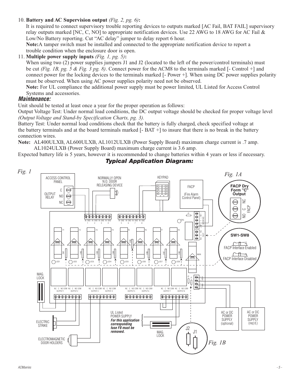 Maintenance, J2 j1 | Altronix AL600ULACMR Installation Instructions User Manual | Page 5 / 12