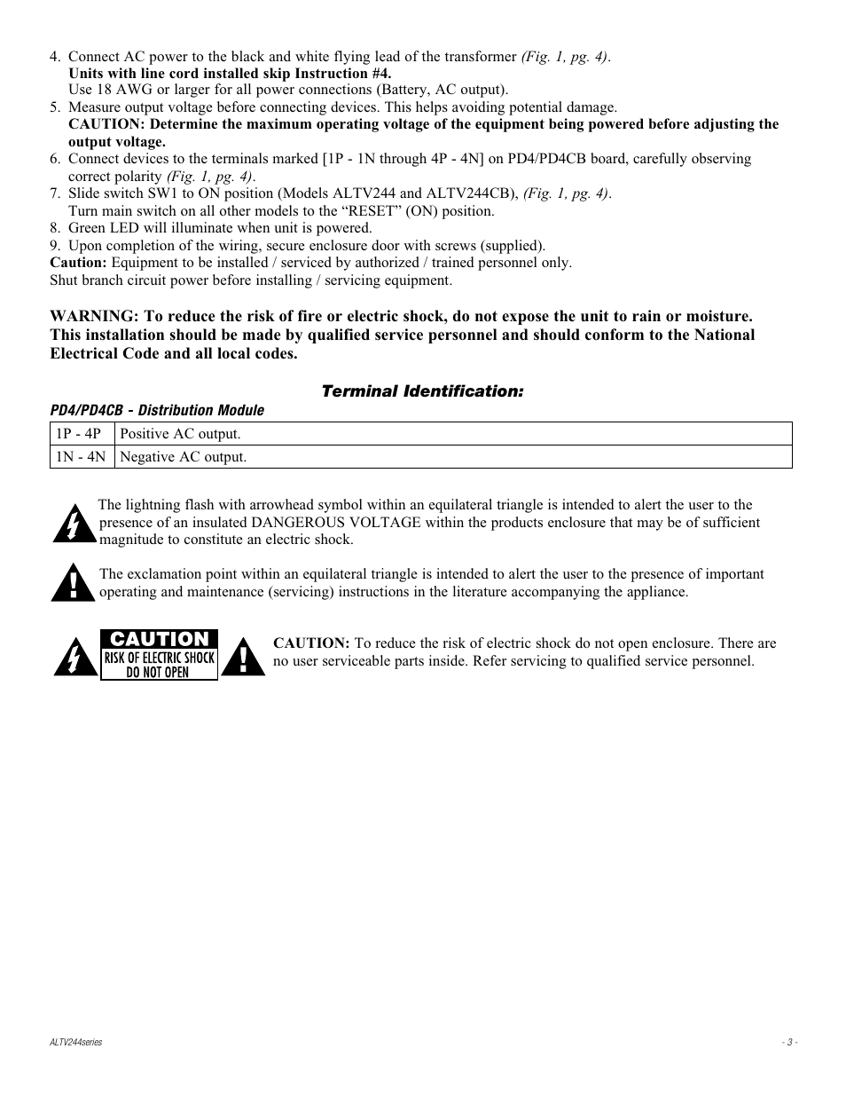 Altronix ALTV244CB Installation Instructions User Manual | Page 3 / 8