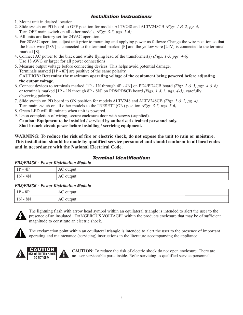 Altronix ALTV248 Series Installation Instructions User Manual | Page 3 / 8