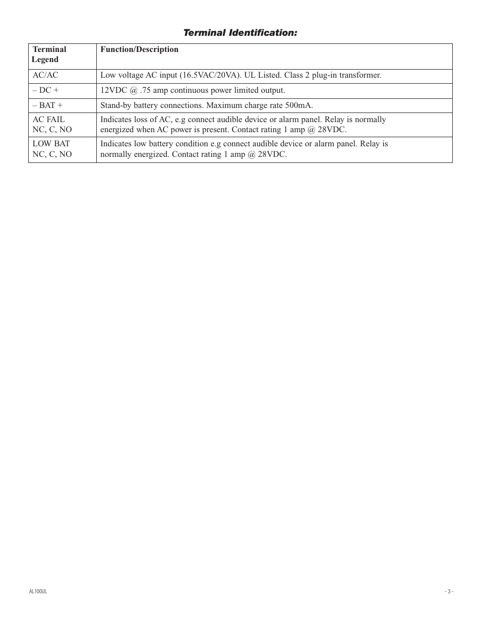 Altronix AL100UL Installation Instructions User Manual | Page 3 / 4