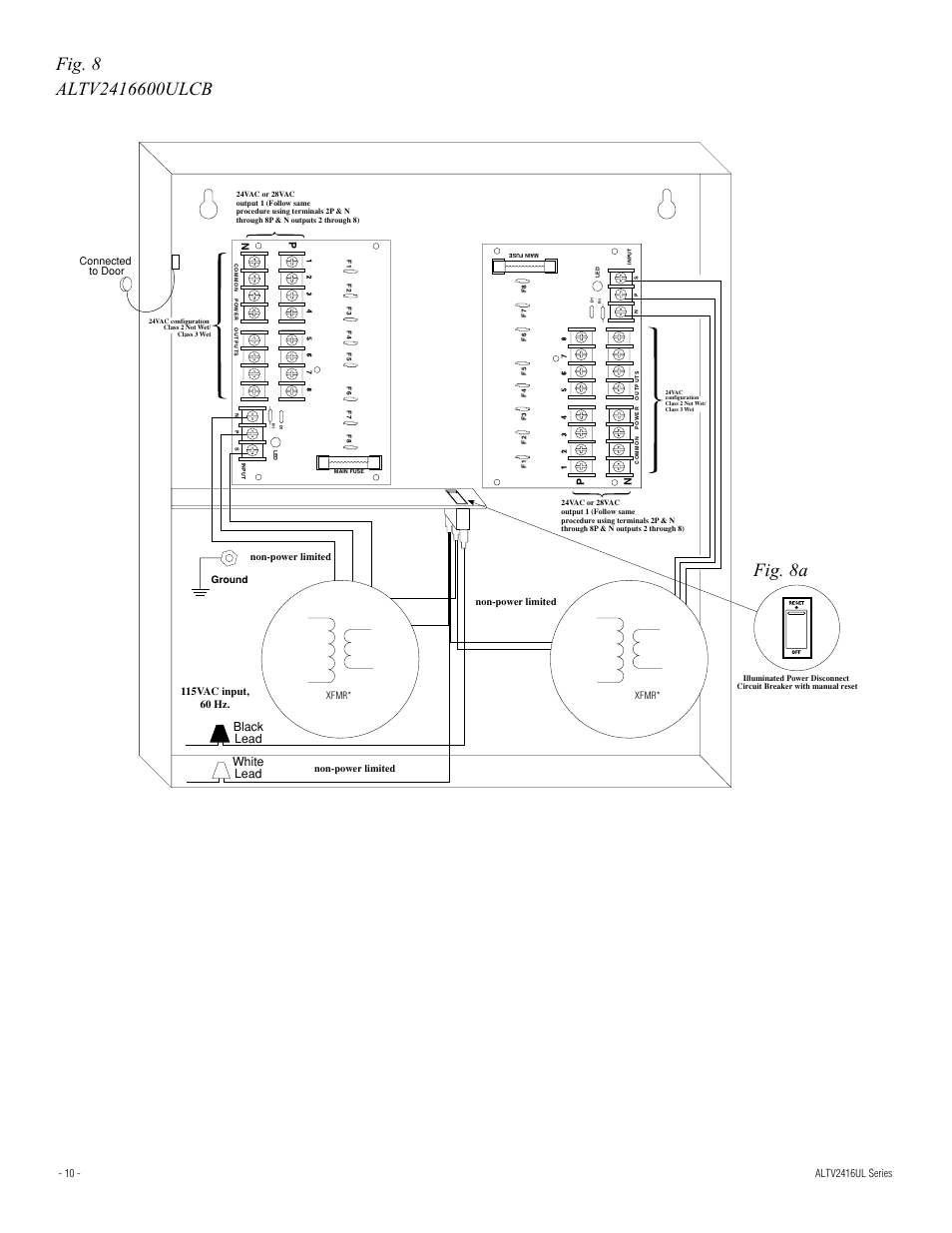 White lead, Black lead | Altronix ALTV2416ULCBX Installation Instructions User Manual | Page 10 / 12