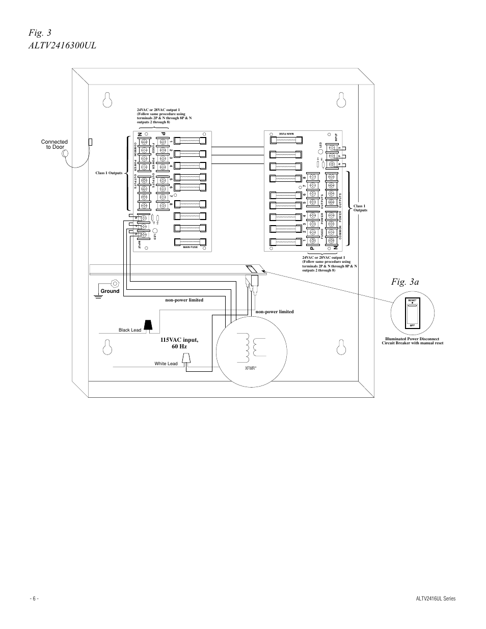 Ground connected to door | Altronix ALTV2416ULCBX Installation Instructions User Manual | Page 6 / 12