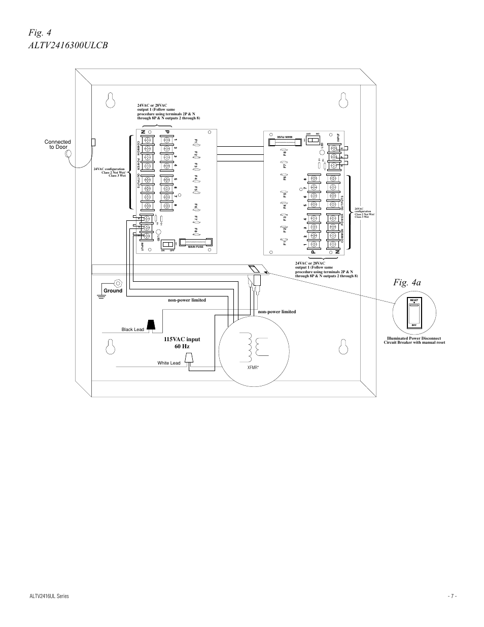 Ground connected to door | Altronix ALTV2416ULCBX Installation Instructions User Manual | Page 7 / 12