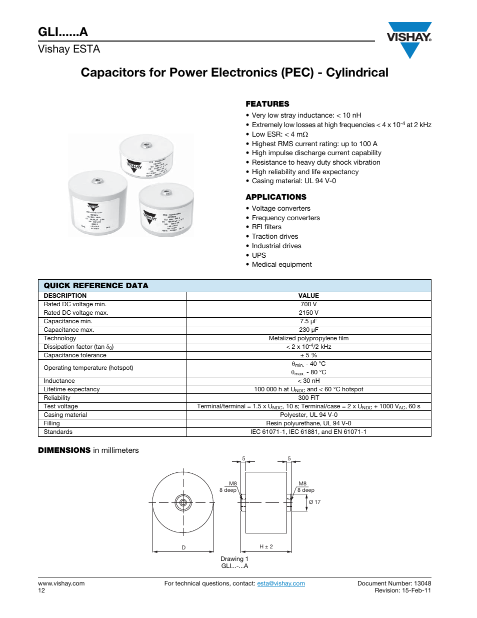 Gli......a, Vishay esta | C&H Technology GLI......A User Manual | Page 2 / 4