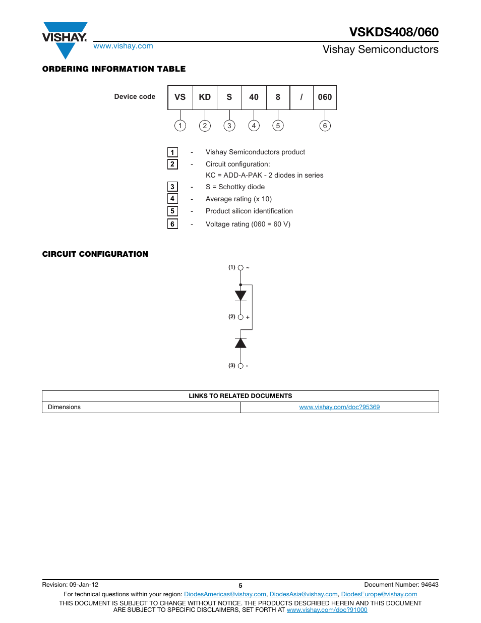 Vishay semiconductors | C&H Technology VSKDS408-060 User Manual | Page 6 / 10