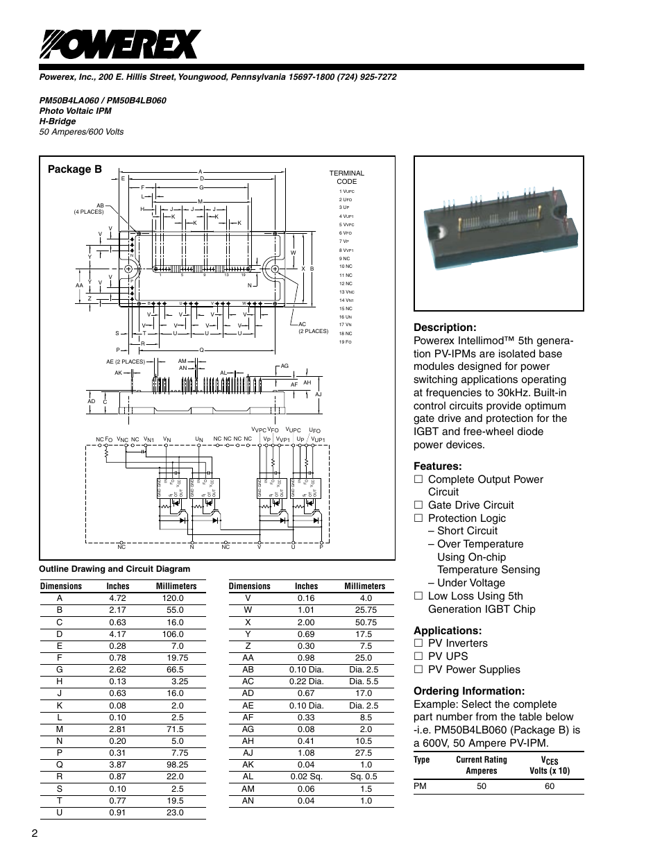 Package b | C&H Technology PM50B4LB060 User Manual | Page 3 / 7