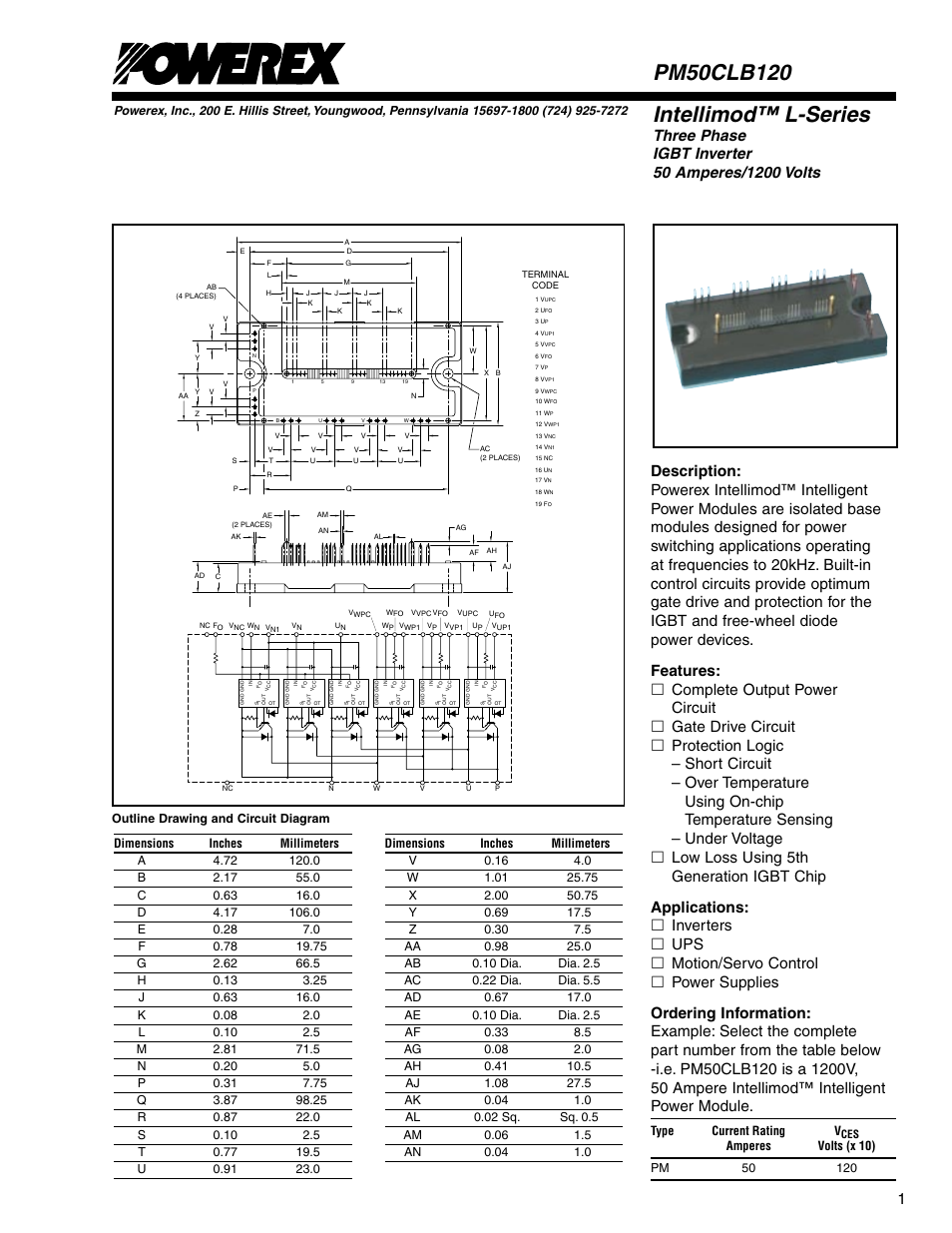 Intellimod™ l-series | C&H Technology PM50CLB120 User Manual | Page 2 / 5