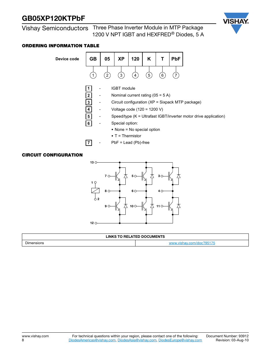 Vishay semiconductors, Diodes, 5 a | C&H Technology GB05XP120KTPbF User Manual | Page 9 / 11