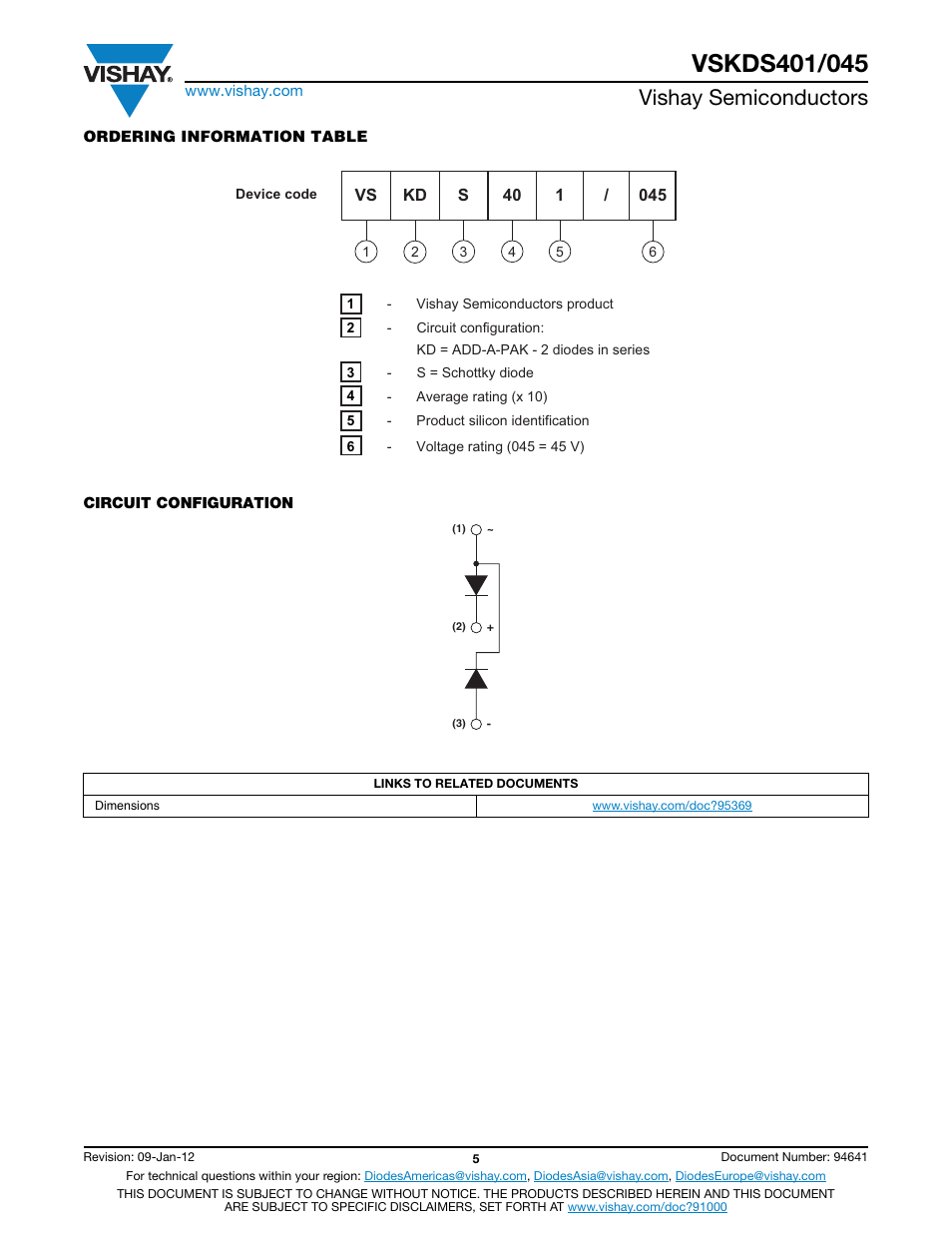 Vishay semiconductors | C&H Technology VSKDS401-045 User Manual | Page 6 / 10