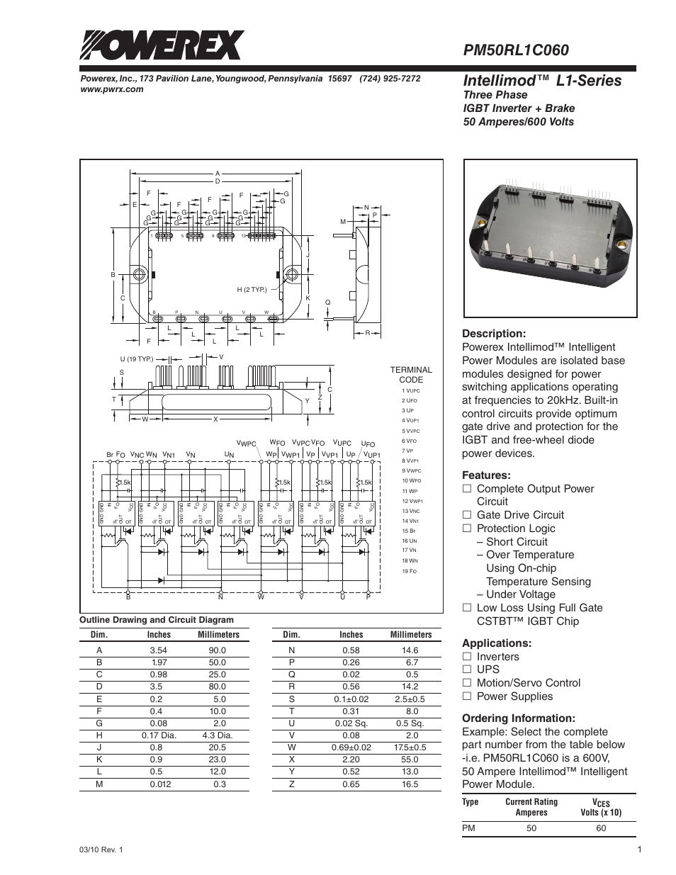 Intellimod™ l1-series | C&H Technology PM50RL1C060 User Manual | Page 2 / 5
