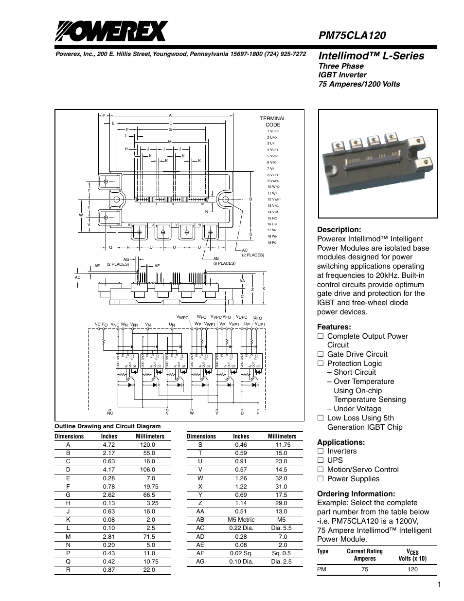 Intellimod™ l-series | C&H Technology PM75CLA120 User Manual | Page 2 / 5