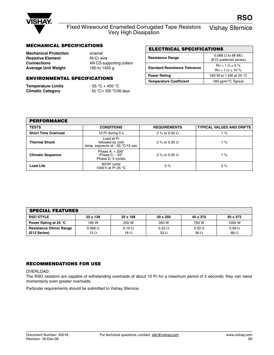 Vishay sfernice | C&H Technology RSO User Manual | Page 3 / 4