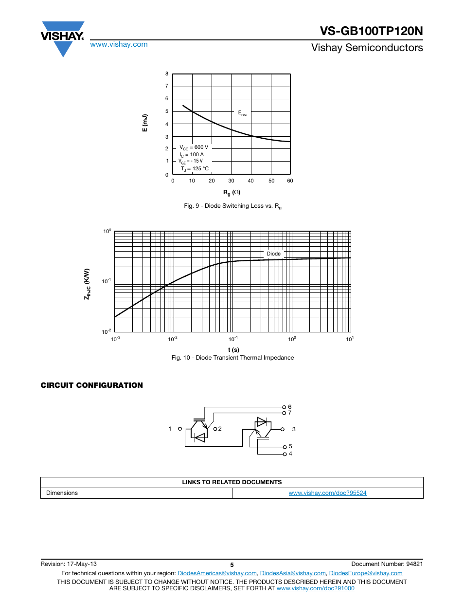 Vishay semiconductors, Circuit configuration | C&H Technology VS-GB100TP120N User Manual | Page 6 / 7