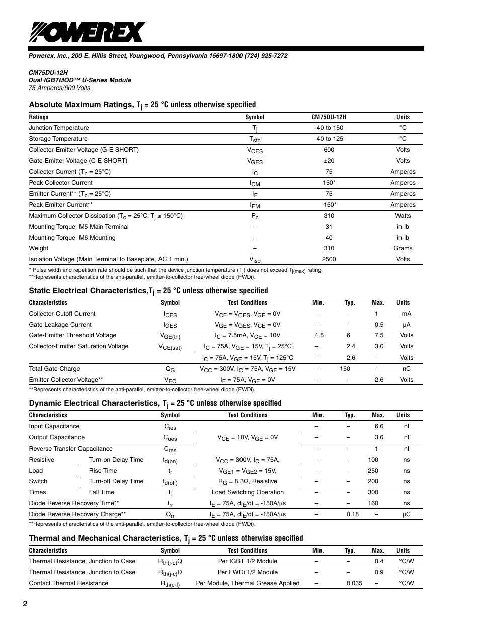 C&H Technology CM75DU-12H User Manual | Page 3 / 5