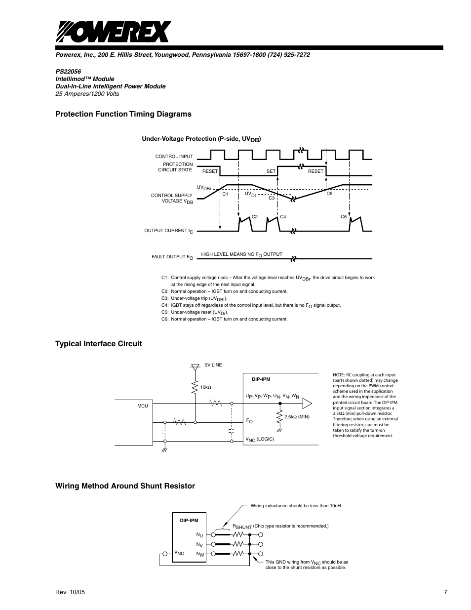 Protection function timing diagrams | C&H Technology PS22056 User Manual | Page 8 / 11