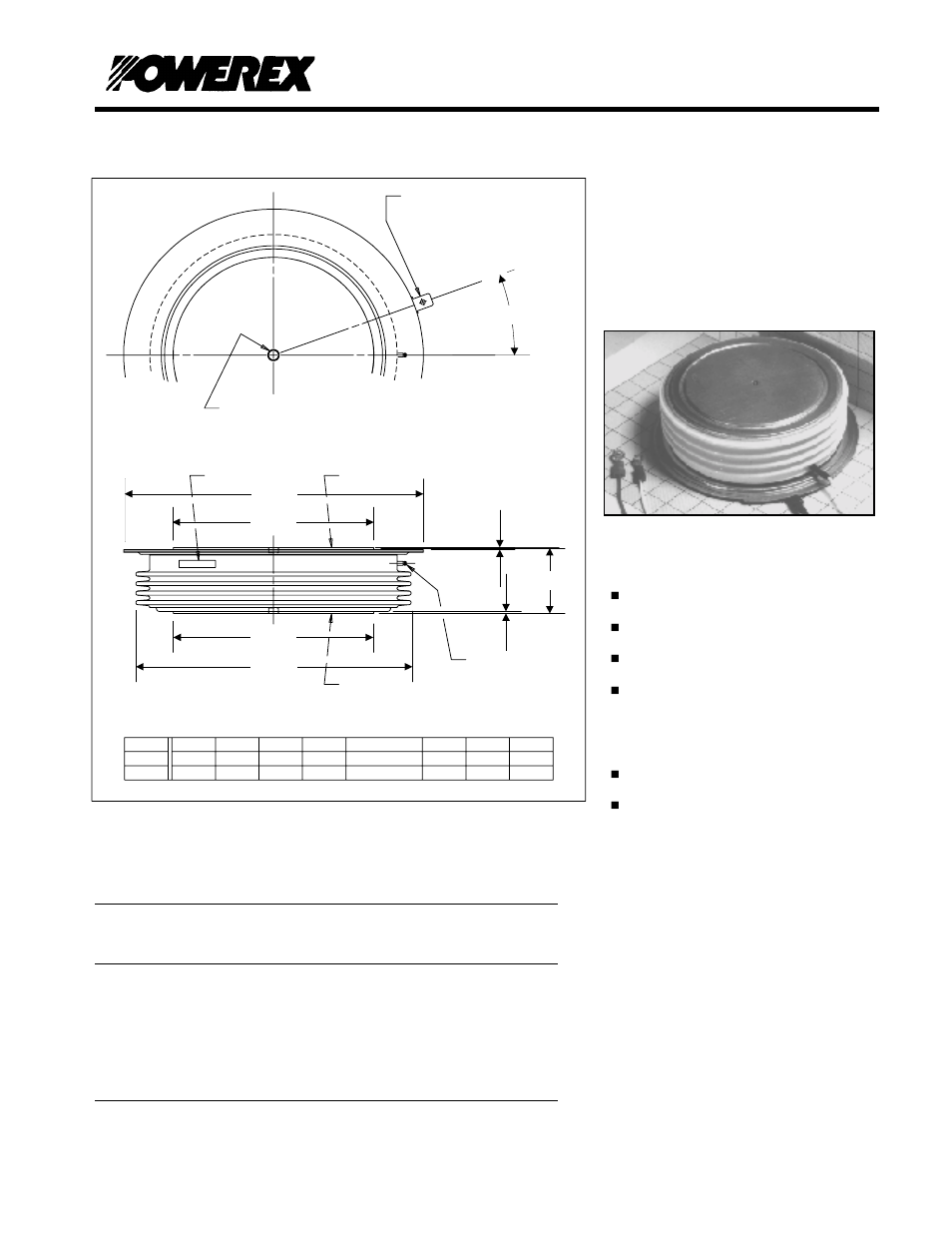 Phase control thyristor, Ordering information, Description | Features, Applications, A dia. c dia. a dia. b dia. d e d h | C&H Technology TBS7_2503DN User Manual | Page 2 / 5