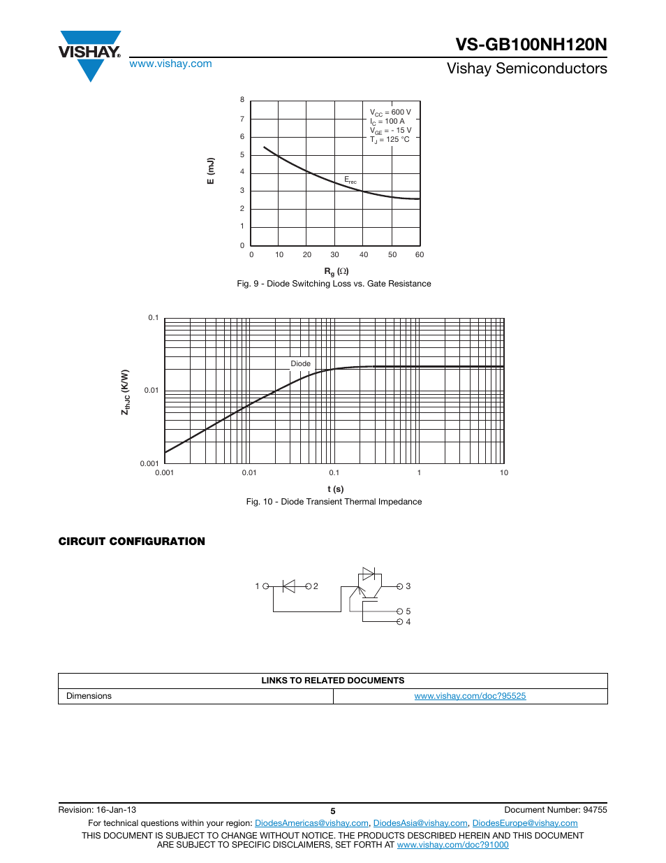Vishay semiconductors, Circuit configuration | C&H Technology VS-GB100NH120N User Manual | Page 6 / 7