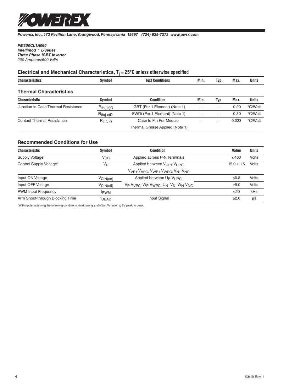 C&H Technology PM200CL1A060 User Manual | Page 6 / 8