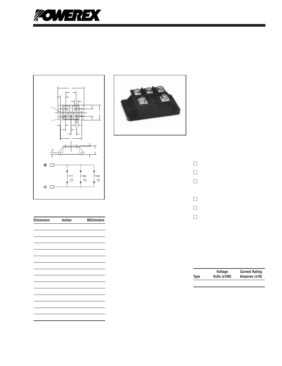 Three-phase diode bridge module | C&H Technology MEB00806 User Manual | Page 2 / 5