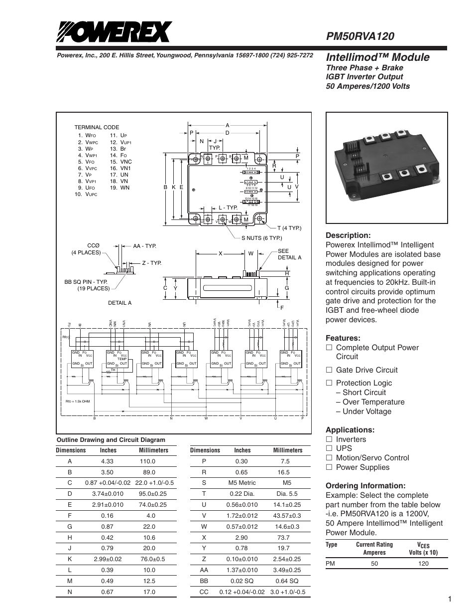Intellimod™ module | C&H Technology PM50RVA120 User Manual | Page 2 / 9