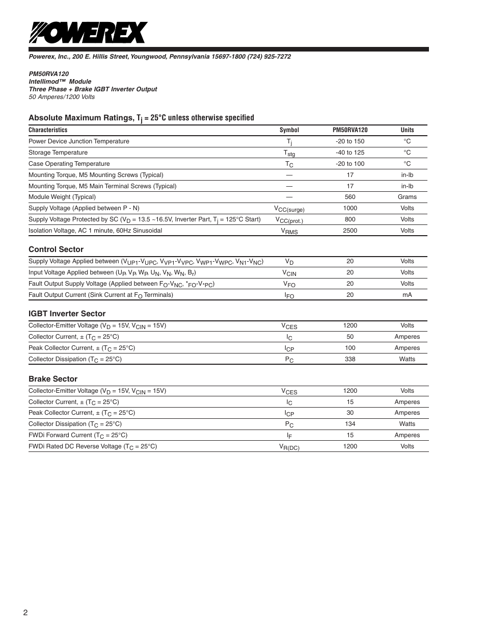 C&H Technology PM50RVA120 User Manual | Page 3 / 9