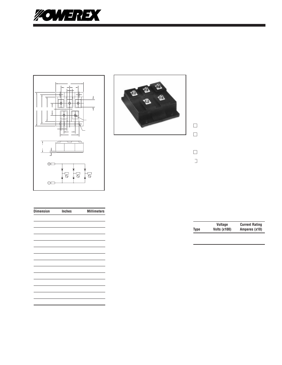 Three-phase diode bridge modules | C&H Technology ME601615 User Manual | Page 2 / 5