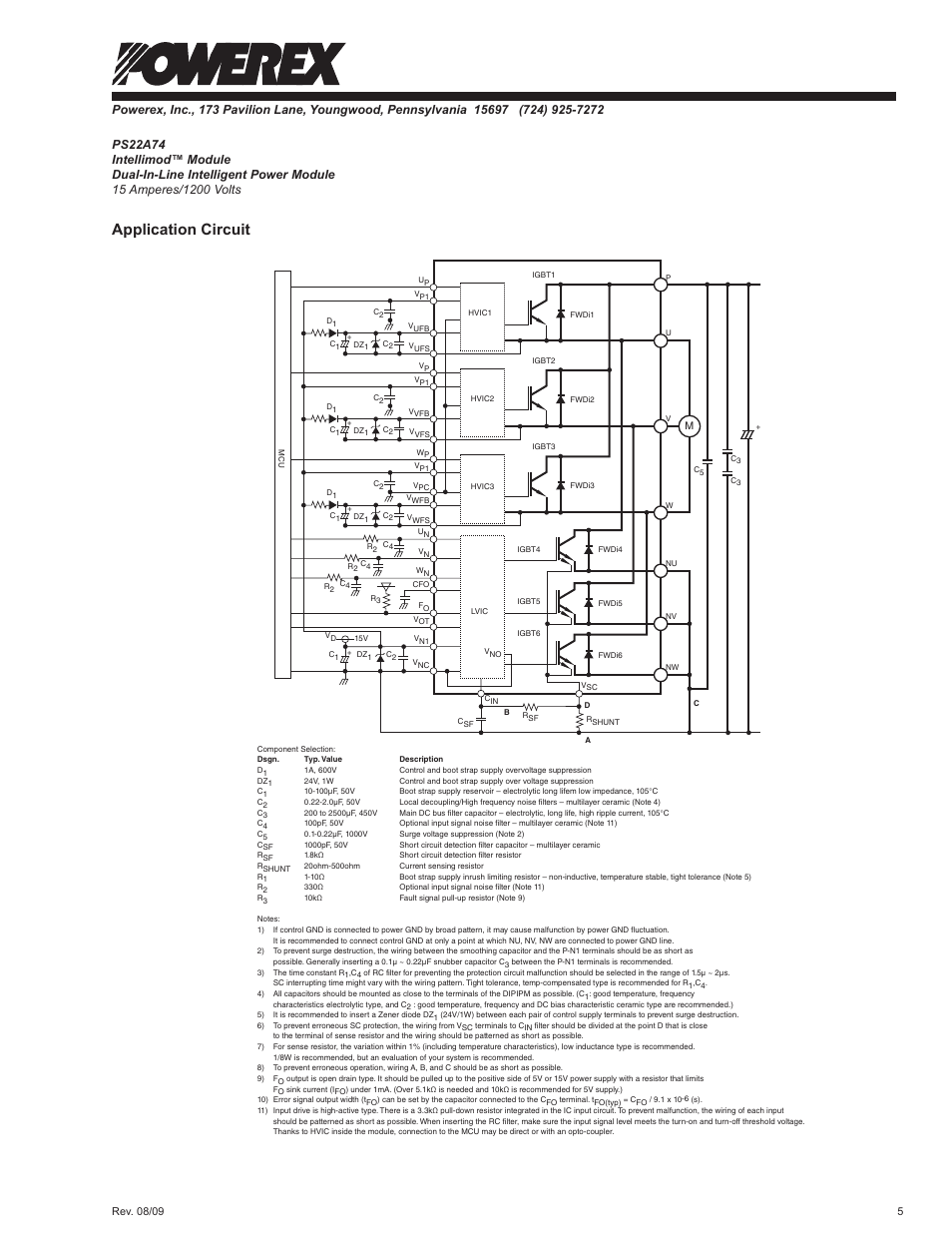 Application circuit | C&H Technology PS22A74 User Manual | Page 6 / 8