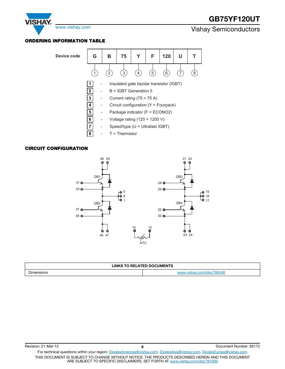 Vishay semiconductors | C&H Technology GB75YF120UT User Manual | Page 9 / 11