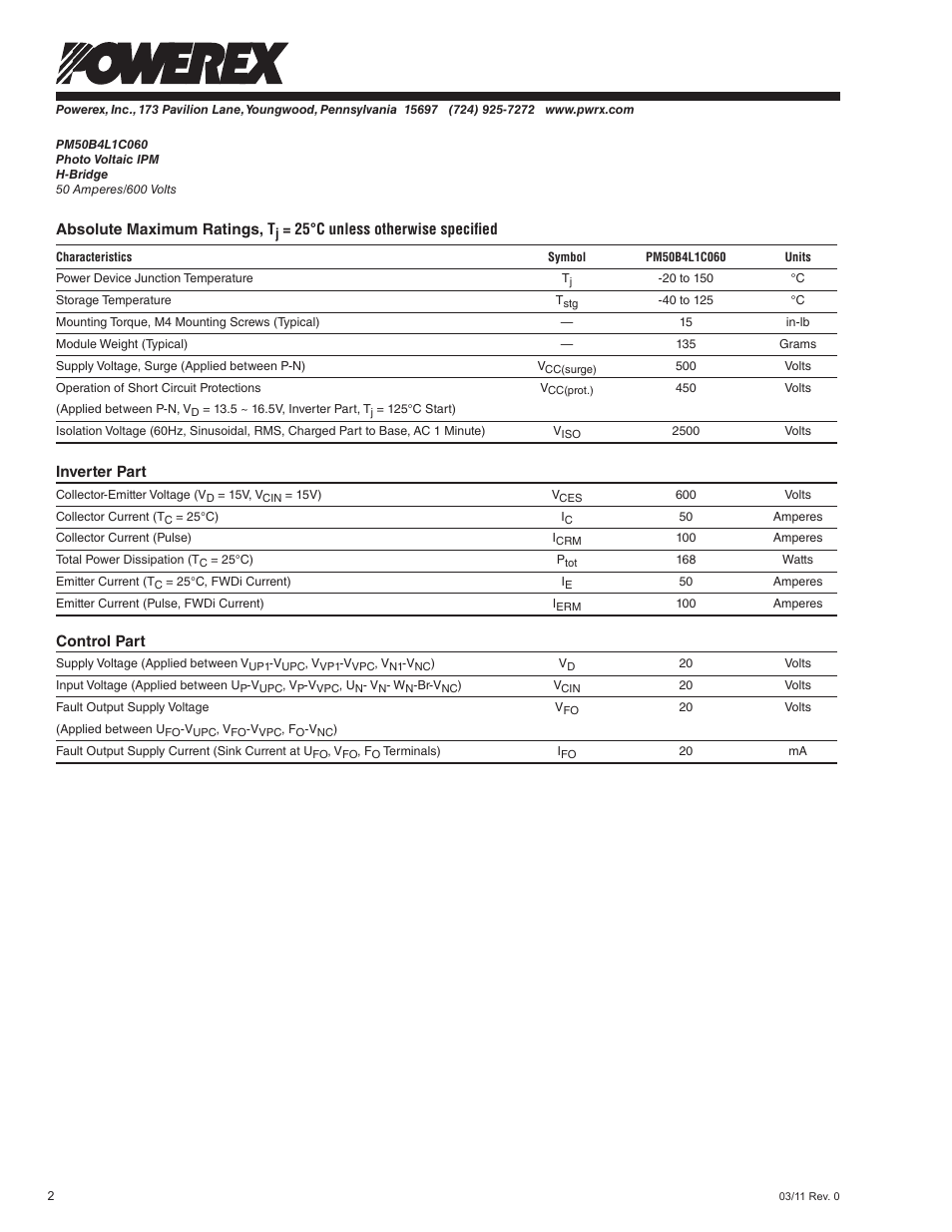 C&H Technology PM50B4L1C060 User Manual | Page 3 / 5