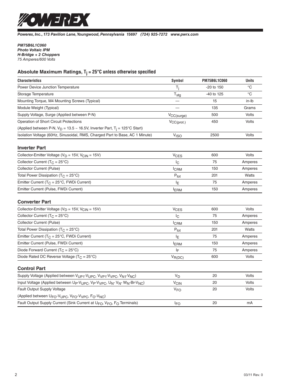 C&H Technology PM75B6L1C060 User Manual | Page 3 / 5