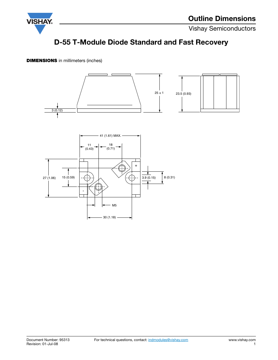 Package drawing - 95313, Vishay semiconductors | C&H Technology T85HFL Series User Manual | Page 16 / 17