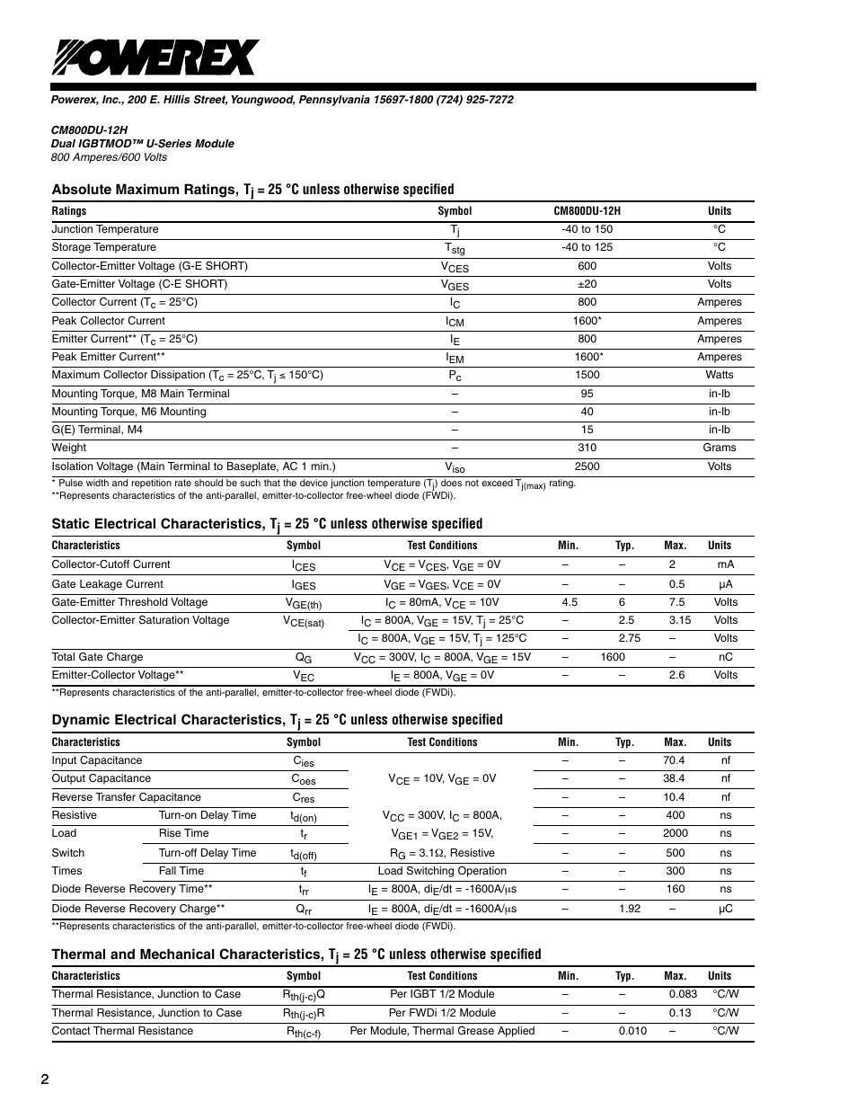 C&H Technology CM800DU-12H User Manual | Page 3 / 5