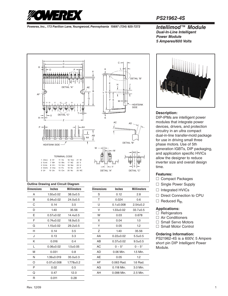 Intellimod™ module | C&H Technology PS21962-4S User Manual | Page 2 / 11