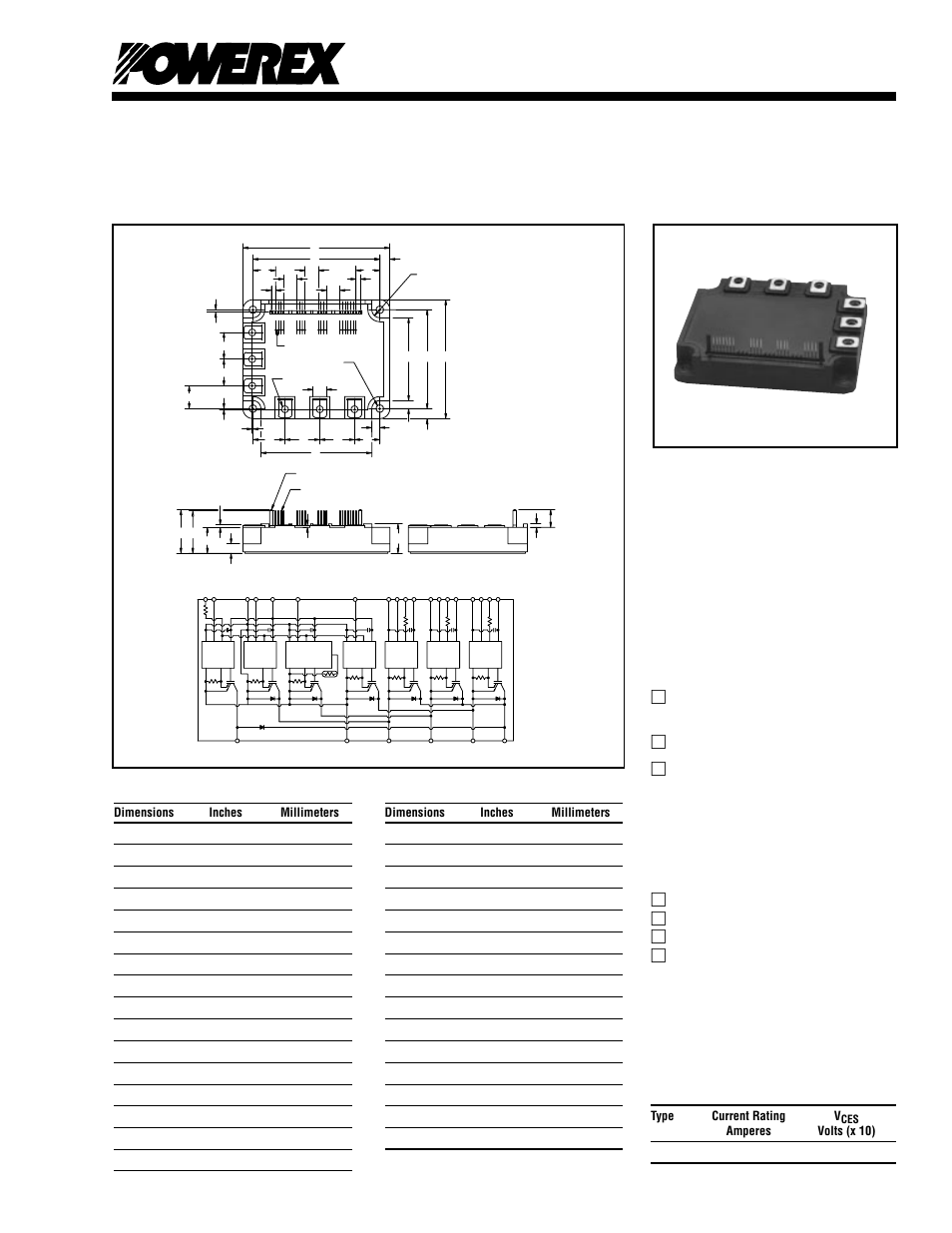 Intellimod™ module, Type current rating v | C&H Technology PM150RSA060 User Manual | Page 3 / 8