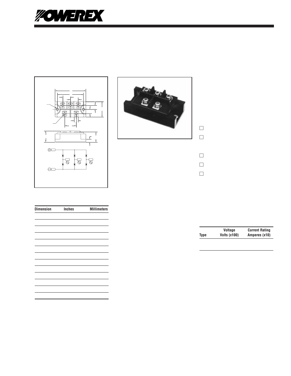Three-phase diode bridge modules | C&H Technology ME501606 User Manual | Page 2 / 5