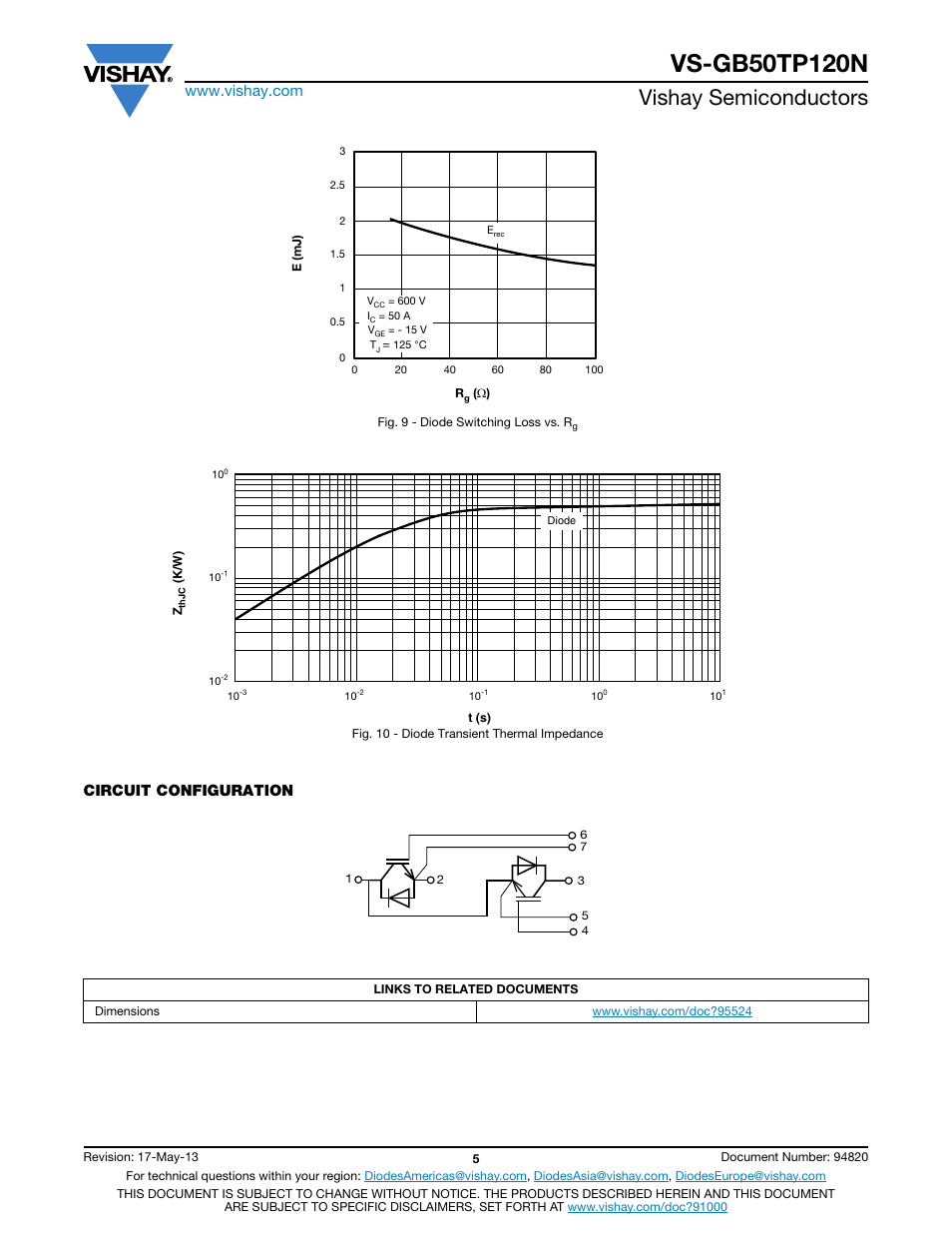 Vishay semiconductors, Circuit configuration | C&H Technology VS-GB50TP120N User Manual | Page 6 / 7