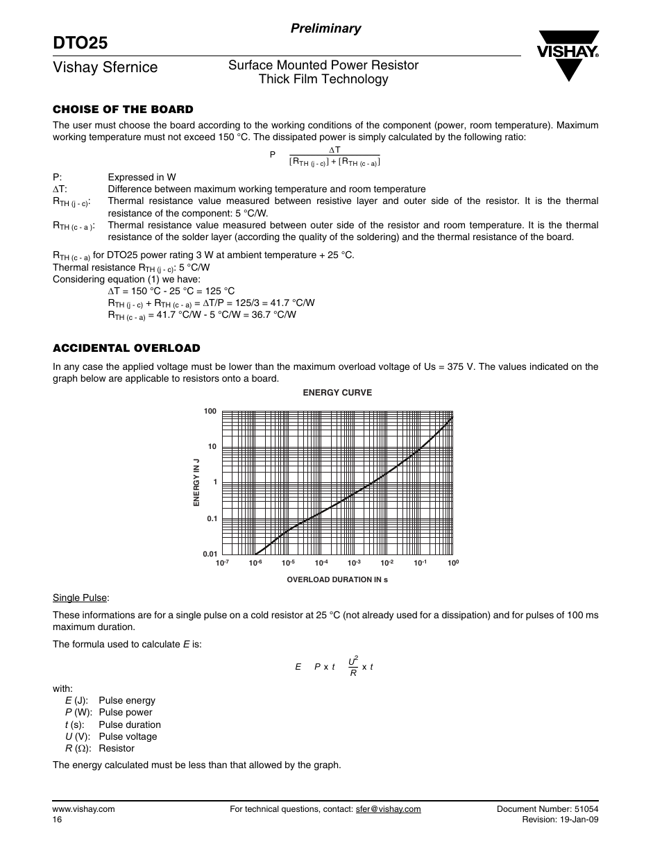 Dto25, Vishay sfernice | C&H Technology DTO25 User Manual | Page 4 / 6