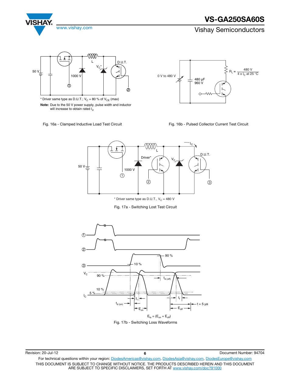 Vishay semiconductors | C&H Technology VS-GA250SA60S User Manual | Page 7 / 10