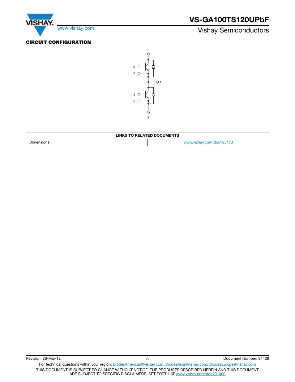 Vishay semiconductors | C&H Technology GA100TS120UPbF User Manual | Page 9 / 11