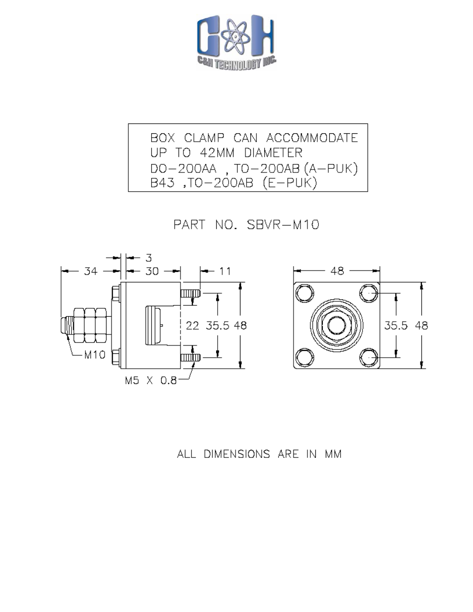 C&H Technology SBVR-M10 User Manual | 1 page