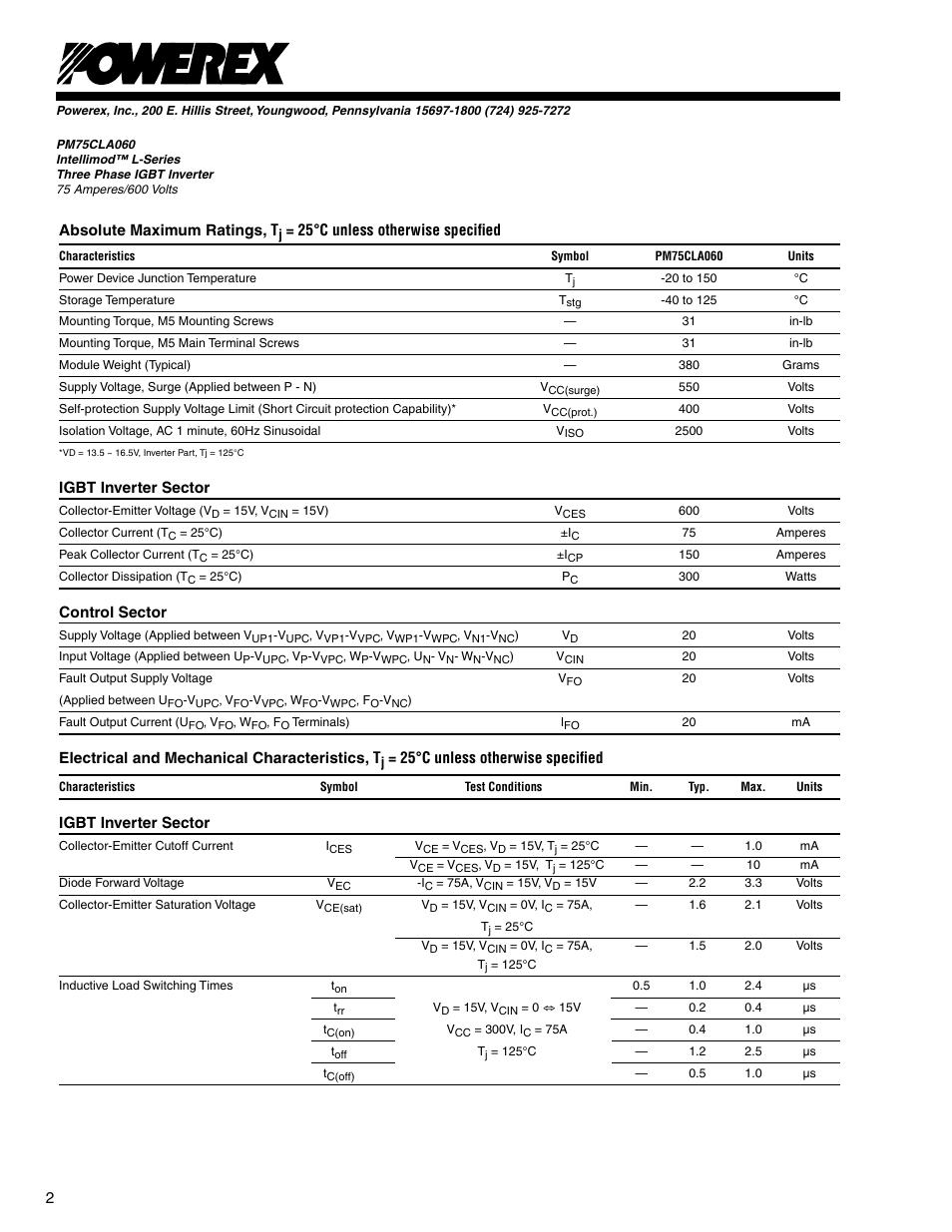 C&H Technology PM75CLA060 User Manual | Page 3 / 5