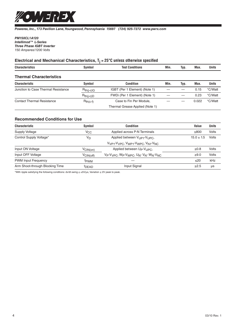 C&H Technology PM150CL1A120 User Manual | Page 6 / 8