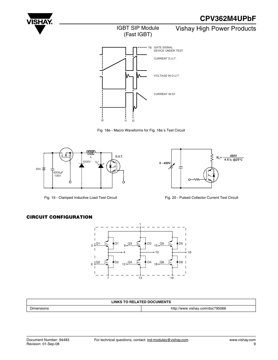 Cpv362m4upbf, Vishay high power products, Igbt sip module (fast igbt) | Circuit configuration | C&H Technology CPV362M4UPbF User Manual | Page 10 / 12