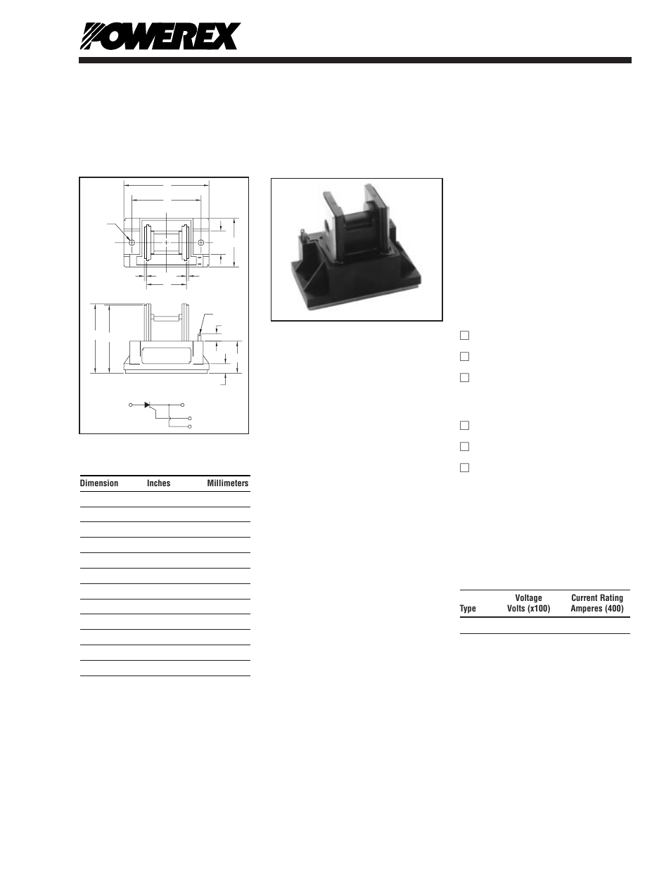 Single scr pow-r-blok™ modules, Csd3080h | C&H Technology CSD3080H User Manual | Page 2 / 5