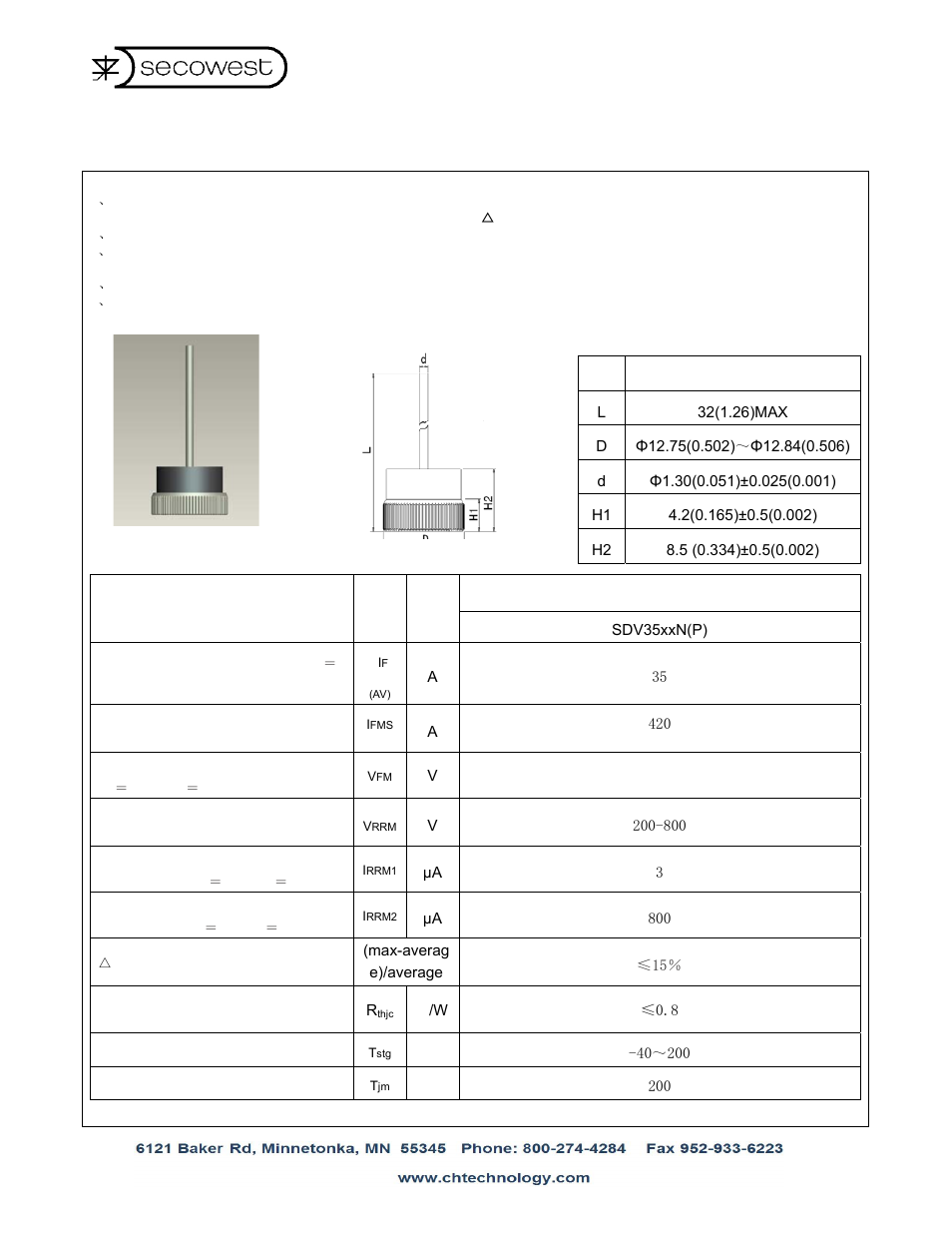 C&H Technology SDV35xxN(P) User Manual | 1 page