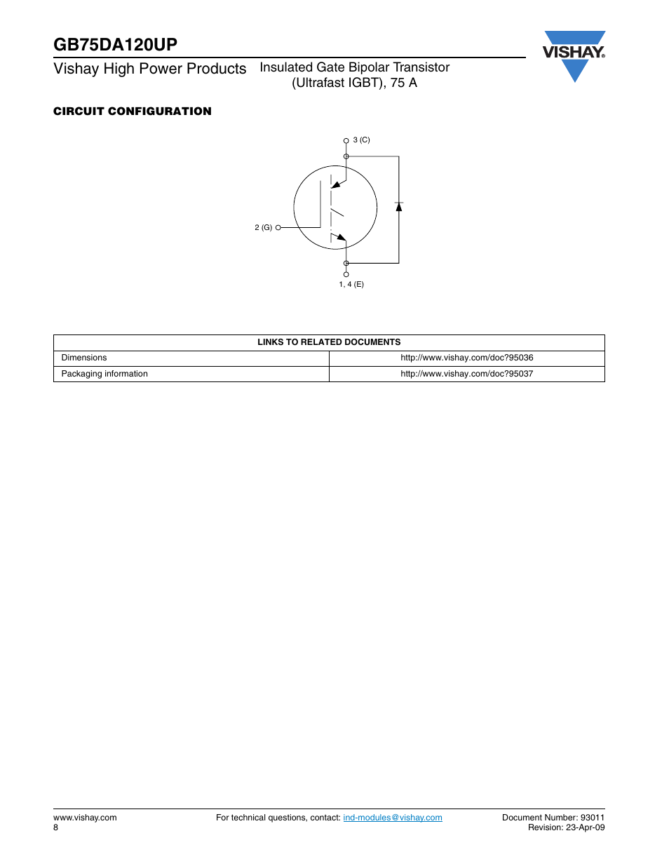 Vishay high power products | C&H Technology GB75DA120UP User Manual | Page 10 / 11